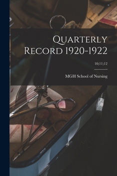 Paperback Quarterly Record 1920-1922; 10;11;12 Book