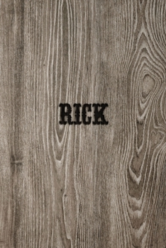 Paperback Rick: Wood Burned Personalized Name Journal/Notebook/Diary - Lined 6 x 9-inch size with 120 pages - With guitar on back cove Book