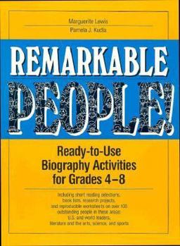 Paperback Remarkable People!: Ready-To-Use Biography Activities for Grades 4-8 Book