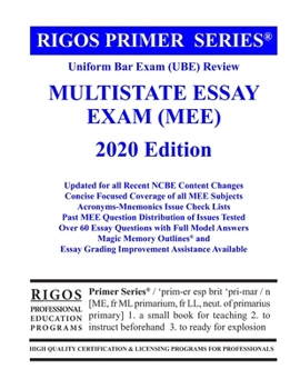 Paperback Rigos Primer Series Uniform Bar Exam (UBE) Review Multistate Essay Exam (MEE) Book