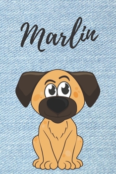 Paperback personalisiertes Notizbuch Hunde / Malbuch / Kritzelbuch / Tagebuch / Journal / DIN A5 / Geschenk Marlin: individuelles personalisiertes blanko Jungen [German] Book