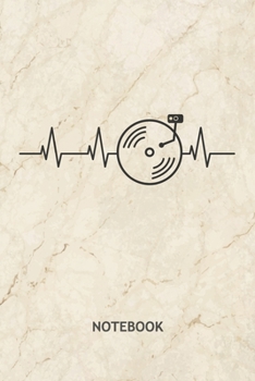 NOTEBOOK: Disc Jockey Note Book Grid-lined 6x9 - Music Journal A5 Gridded - 90s Kids Planner Disco Music 120 Pages SQUARED - Deejay Diary DJ Heartbeat Soft Cover - Partygoer Birthday Present