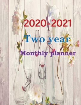 2020 - 2021 two year  planner:Flower Watecolor Cover | 2 Year Calendar 2020-2021 Monthly