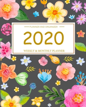 Paperback 2020 Planner Monthly and Weekly Floral Cover Gray: Start Jan 1, 2020 to Dec 31, 2020 - Calendar Views Weekly & Monthly Planner Overview - Daily schedu Book