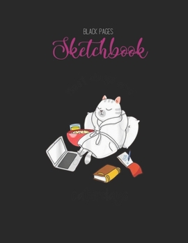 Black Paper SketchBook: Vintage Retro Eat Sleep Run Repeat Funny Running Runner Gift Designed BLACK PAPER Sketch Book for Drawing Sketching and ... Workout Marble Size Kawaii Kitty 8.5inx11in