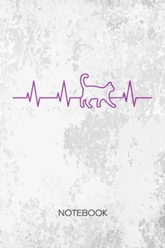 BULLET DOTTED JOURNAL: Cat Owner Notebook Dotted Grid a5 6x9 120 Pages - I Love Cats Planner Heartbeat Cat Diary Cat Heart Beat - Cat Owner Cat Friend Gift Idea for Men and Women