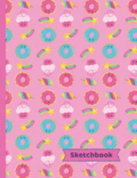 Paperback Donuts Sketchbook: Donut Gifts, Blank Paper Sketch Book Large Notebook for Doodling, Drawing or Sketching 8.5" x 11" Book