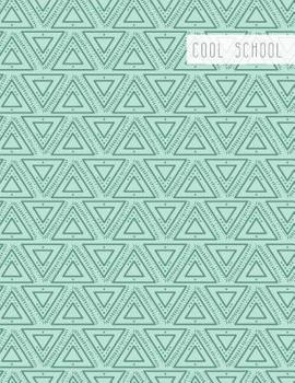 Paperback Cool School: Large College Ruled Notebook for Homework School or Work Soft Green with Gray Triangle Pattern Book