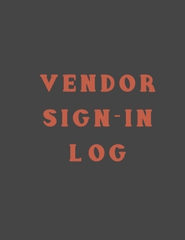 Paperback Vendor Sign-In Log Book
