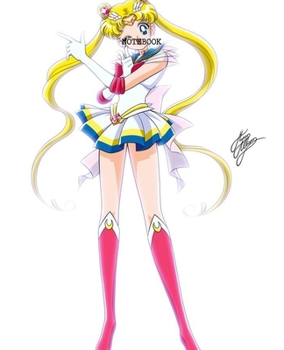 Notebook: Sailor Moon Anime Soft Glossy Cover College Ruled Pages Book 7.5 x 9.25 Inches 110 Pages