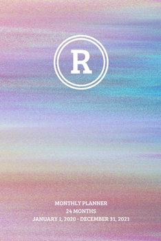 Monthly Planner: Initial, letter R; 24 months; January 1, 2020 - December 31, 2021; 6" x 9"