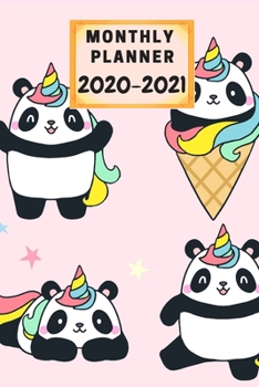 Monthly Planner 2020-2021: cut panda planner/calendar 2020 panda  Monthly Pocket Planner, Calendar & Schedule Agenda, planner Gifts For Women, Men, ... And Adults (6" x 9") , 2020 planner panda