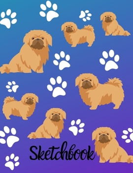 Sketchbook: Sketch Book 8.5 x 11 Blank Paper 100 Pages Notebook For Drawing Art Journal Pekingese Dog