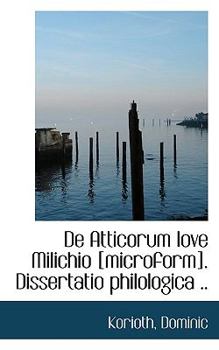 Paperback de Atticorum Iove Milichio [Microform]. Dissertatio Philologica .. Book