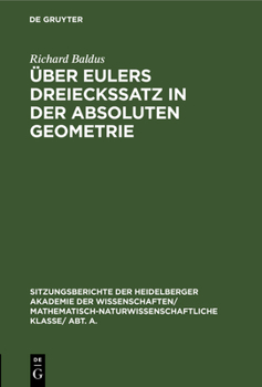 Hardcover Über Eulers Dreieckssatz in Der Absoluten Geometrie [German] Book