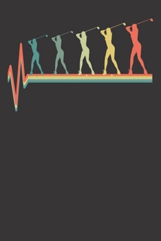 Notebook: Retro Golf Heartbeat Golfer Girl Gift College Ruled 6x9 120 Pages