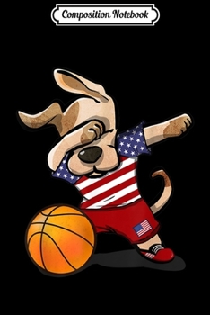 Composition Notebook: Dog Dabbing USA Basketball United States Basketball Jersey Journal/Notebook Blank Lined Ruled 6x9 100 Pages