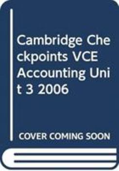 Paperback Cambridge Checkpoints Vce Accounting Unit 3 2006 Book