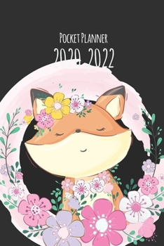 2020-2022 Pocket Planner : Fox Black Cover, Three Year Calendar, 36-Month Pocket Monthly Agenda Planner with Holiday