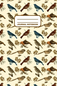 Journal Notebook: Notebook, Journal, Or Diary  | Birds Pattern Cover Design | 110 Blank Lined Pages | 6" X 9" | Matte Finished Soft Cover