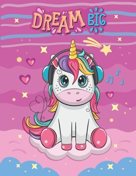 Dream Big: Cute Unicorn Large Pink Sketchbook - 100 Blank Pages for Drawing, Writing, Painting, Sketching or Doodling | 8.5 x11 inches | Abstract ... & Girls | Creative Gift for Artists & Student
