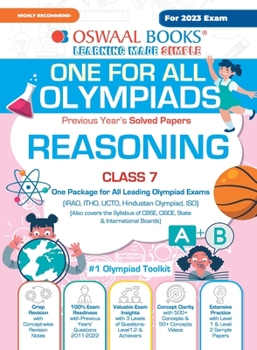 Paperback Oswaal One For All Olympiad Previous Years' Solved Papers, Class-7 Reasoning Book (For 2023 Exam) Book