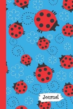 Paperback Journal: Ladybug Blue Background Diary with Blank Lined Notebook Paper Book