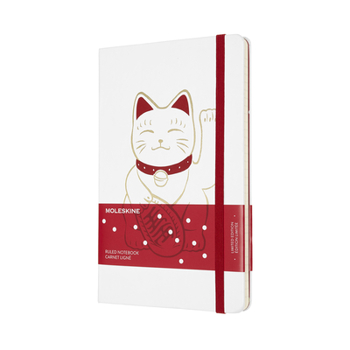 Diary Moleskine Limited Edition Notebook Maneki Neko, Large, Ruled, White, Hard Cover (5 X 8.25) Book