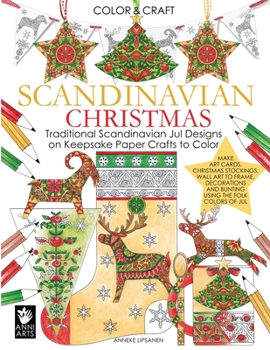 Paperback Scandinavian Christmas: Traditional Scandinavian Jul Designs on Keepsake Paper Crafts to Color Book