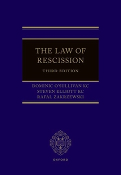 Hardcover The Law of Rescission Book