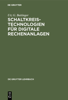 Hardcover Schaltkreistechnologien für digitale Rechenanlagen [German] Book