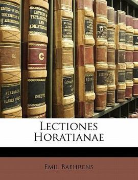 Paperback Lectiones Horatianae [Latin] Book