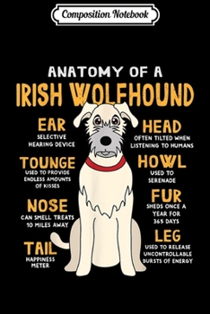 Composition Notebook: Irish Wolfhound Funny Anatomy of Dog Mom Dad Gift  Journal/Notebook Blank Lined Ruled 6x9 100 Pages