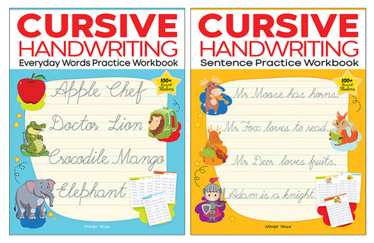 Paperback Cursive Handwriting - Everyday Letters and Sentences: Level 2 Practice Workbooks for Children (Set of 2 Books) Book