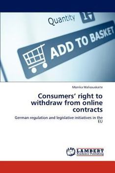 Paperback Consumers' right to withdraw from online contracts Book