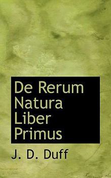 Paperback de Rerum Natura Liber Primus Book