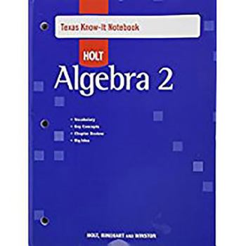 Paperback Holt Algebra 2 Texas: Know-It Notebook Algebra 2 Book