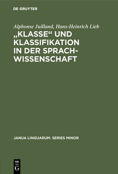 Hardcover "Klasse&#8223; Und Klassifikation in Der Sprachwissenschaft [German] Book