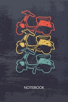 Bullet Dotted Journal: Scooter Rider Notebook Dotted Grid a5 6x9 120 Pages - Vintage Moped Planner Retro 80s Diary 80s Disco - Vintage Lover 90s Kids Gift Idea for Men and Women