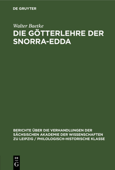 Hardcover Die Götterlehre Der Snorra-Edda [German] Book