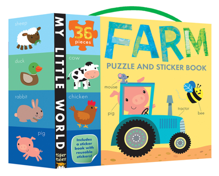 Paperback Farm Puzzle and Sticker Book [With Puzzle] Book