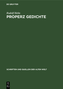 Hardcover Properz Gedichte [German] Book