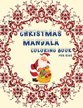 Paperback Christmas mandala coloring book for kids [Large Print] Book