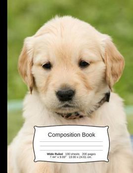 Paperback Golden Retriever Composition Notebook: A Wide Ruled Exercise Book for Writing and Journaling Book