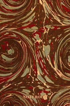 Notebook: Vintage Marbling Journal - Retro Brown Cream Marbled Endpaper Design - 100 Wide Ruled 6" x 9" Pages