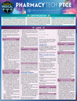 Misc. Pharmacy Technician - Ptce: Quickstudy Laminated Reference Guide Book