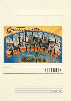 Vintage Lined Notebook Greetings from Delaware