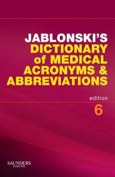 Paperback Jablonski's Dictionary of Medical Acronyms & Abbreviations [With CDROM] Book