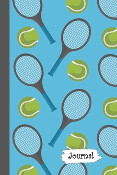 Paperback Journal: Tennis Ball & Racket Sport Diary with Blank Lined Notebook Paper Book