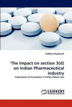 Paperback 'The impact on section 3(d) on Indian Pharmaceutical industry Book